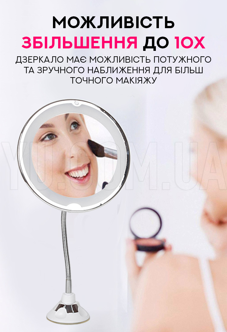 Зеркало косметичне із гнучким шлангом на присосці Ultra Flexible Зеркало косметичне із гнучким шлангом на присосці Ultra Flexible